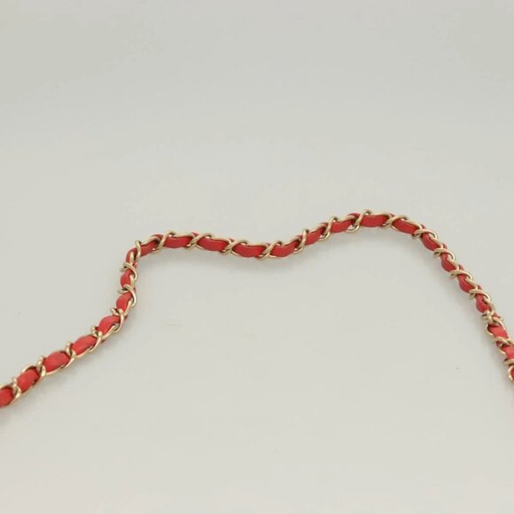 CHANEL Chain Shoulder Wallet Enamel Orange Gold - Picture 7 of 16